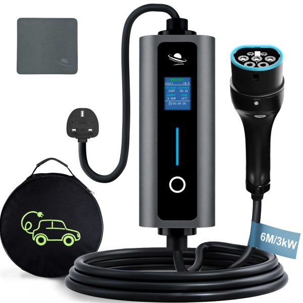 LEISHENG ENERGY 3.3kW EV Charger Type 2 6M Cable Grey